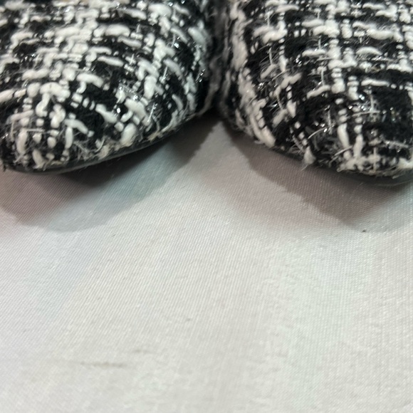 Lane Bryant black and white houndstooth flats with black bow size 9W - Picture 9 of 13